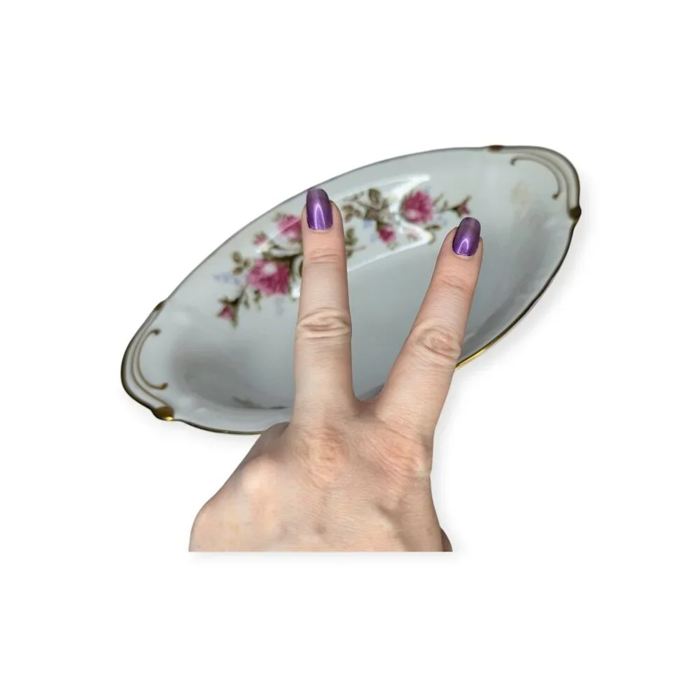 Vintage 1950s Royal Rose (Moss Rose) Fine China Japan Vegetable Serving Bowl